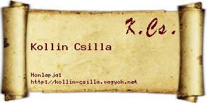 Kollin Csilla névjegykártya